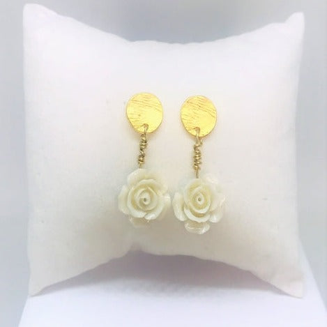 Pendientes 22 Flores Blancas